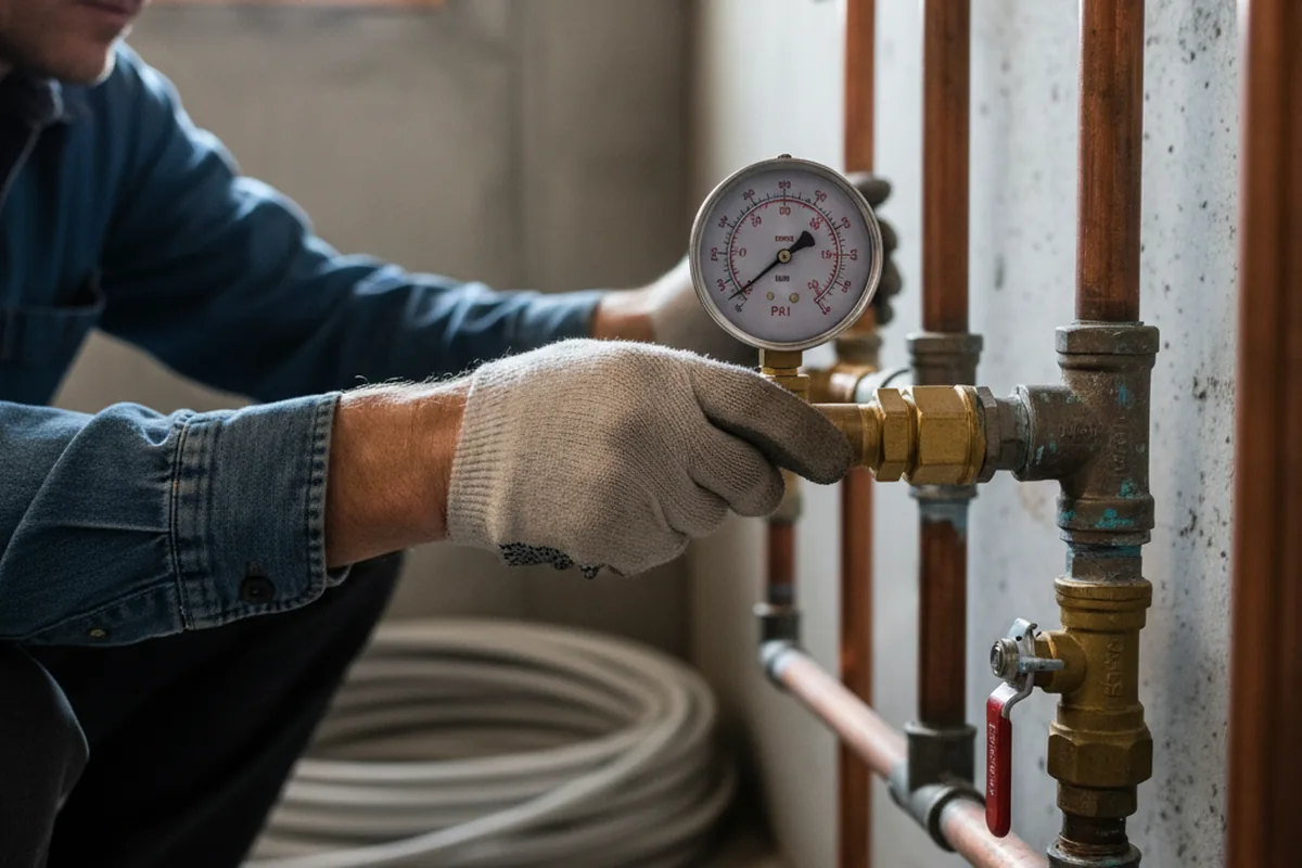 Pressure testing a repaired line during Water Line Repair in Union City